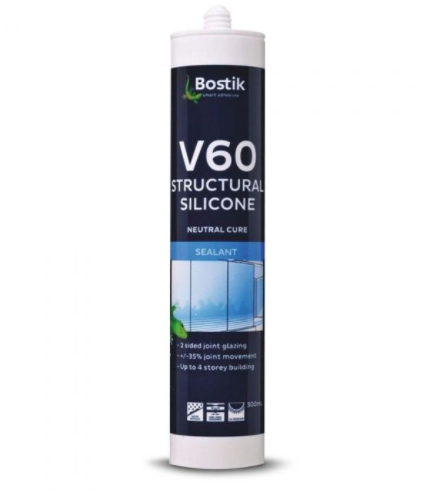 BOSTIK RHODORSIL SILICONE-N - V60 - TRANS - 300GM CART - GLAZING